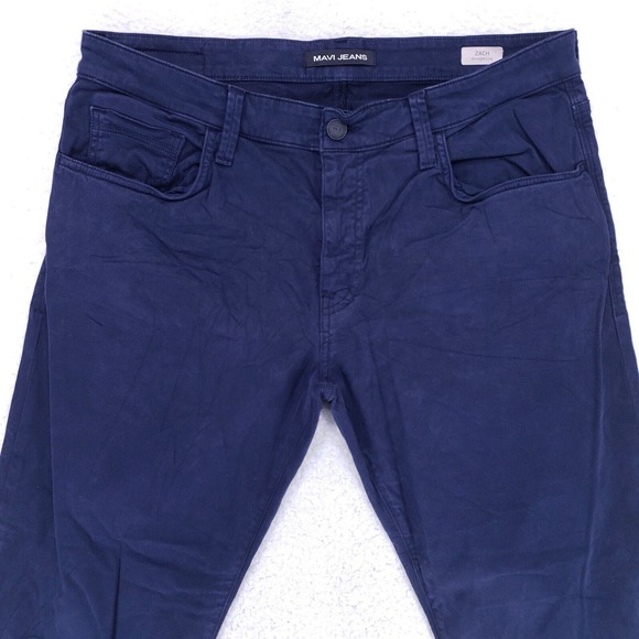 Mavi Jeans Denim Cotton Men SZ 36x34 Blue Straight Stretch VTG Mid Rise Slim 90s - Picture 2 of 13